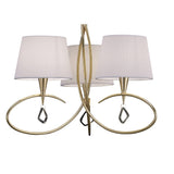 Mara 64cm 3 Light Chandelier - French Gold With White Shades