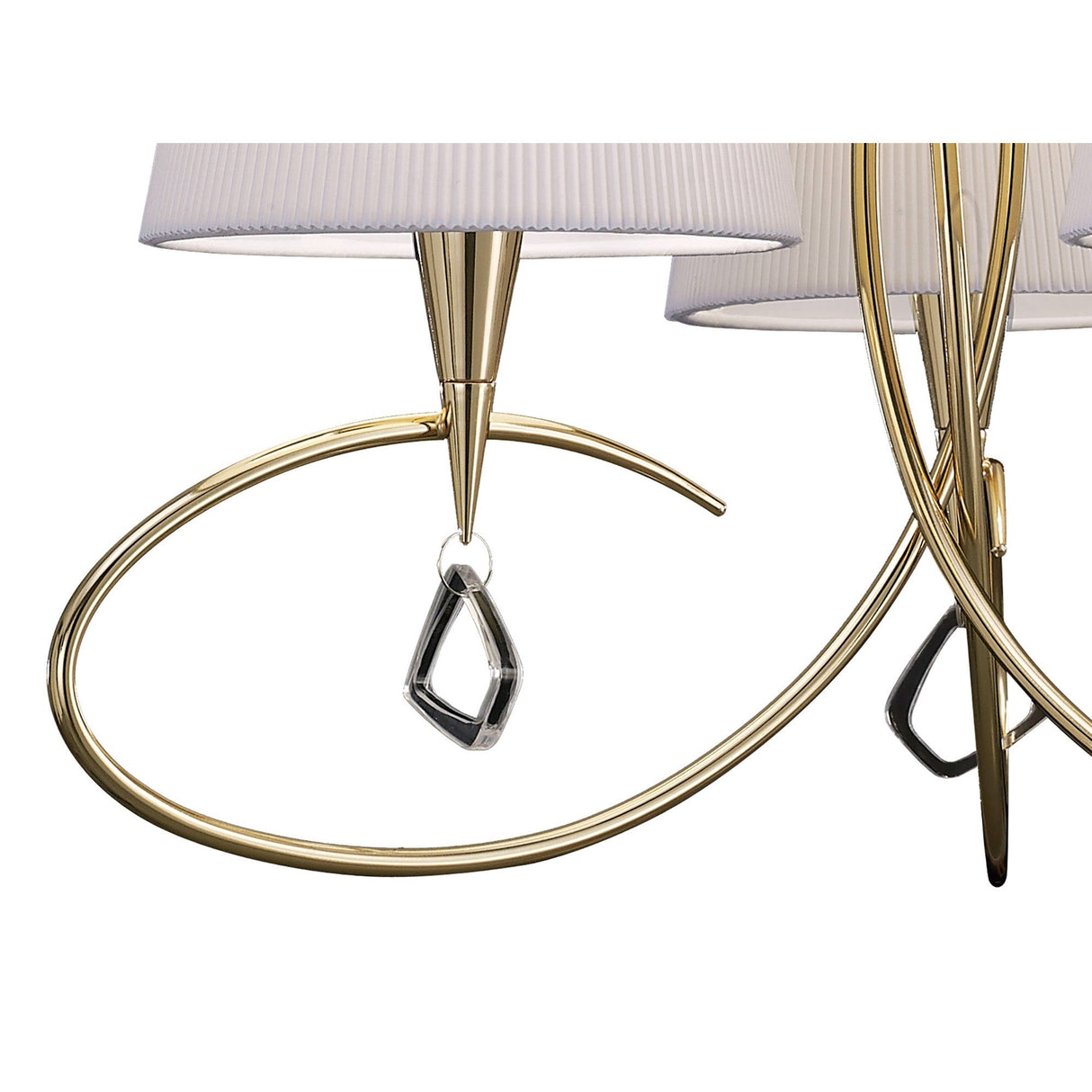 Mara 64cm 3 Light Chandelier - French Gold With White Shades