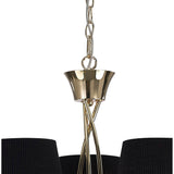 Mara 64cm 3 Light Chandelier - French Gold With Black Shades