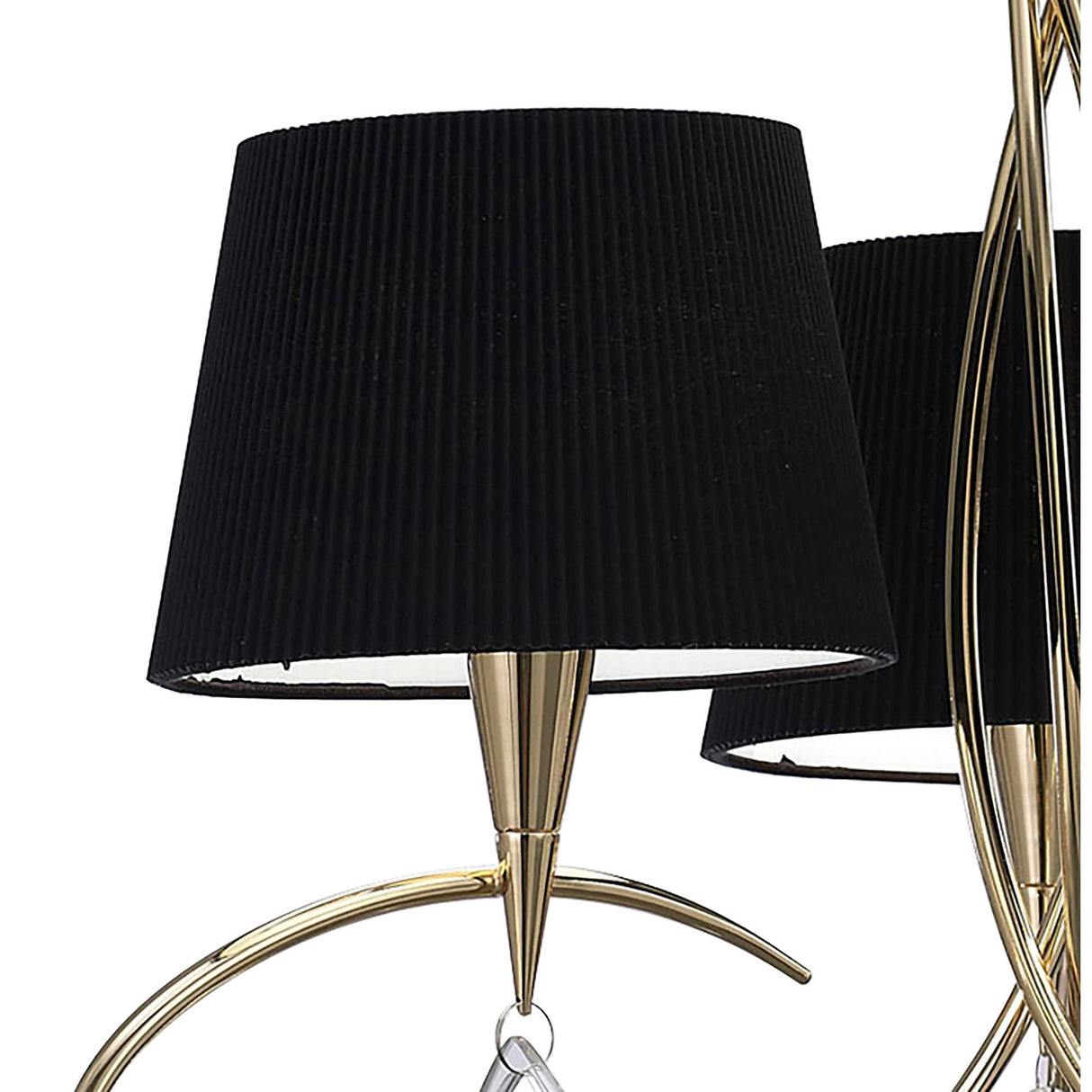 Mara 64cm 3 Light Chandelier - French Gold With Black Shades