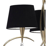 Mara 64cm 3 Light Chandelier - French Gold With Black Shades