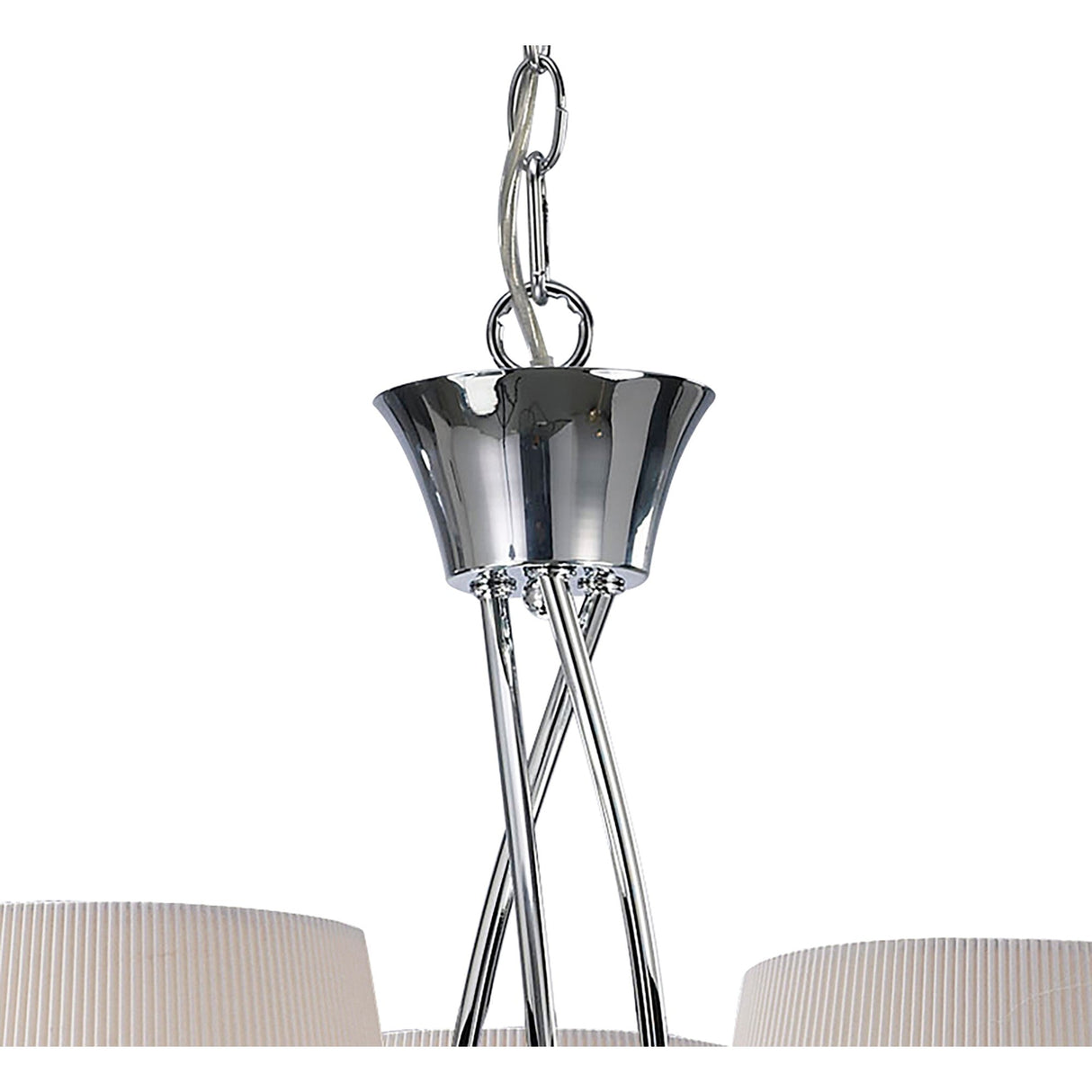 Mara 64cm 3 Light Chandelier - Polished Chrome With White Shades