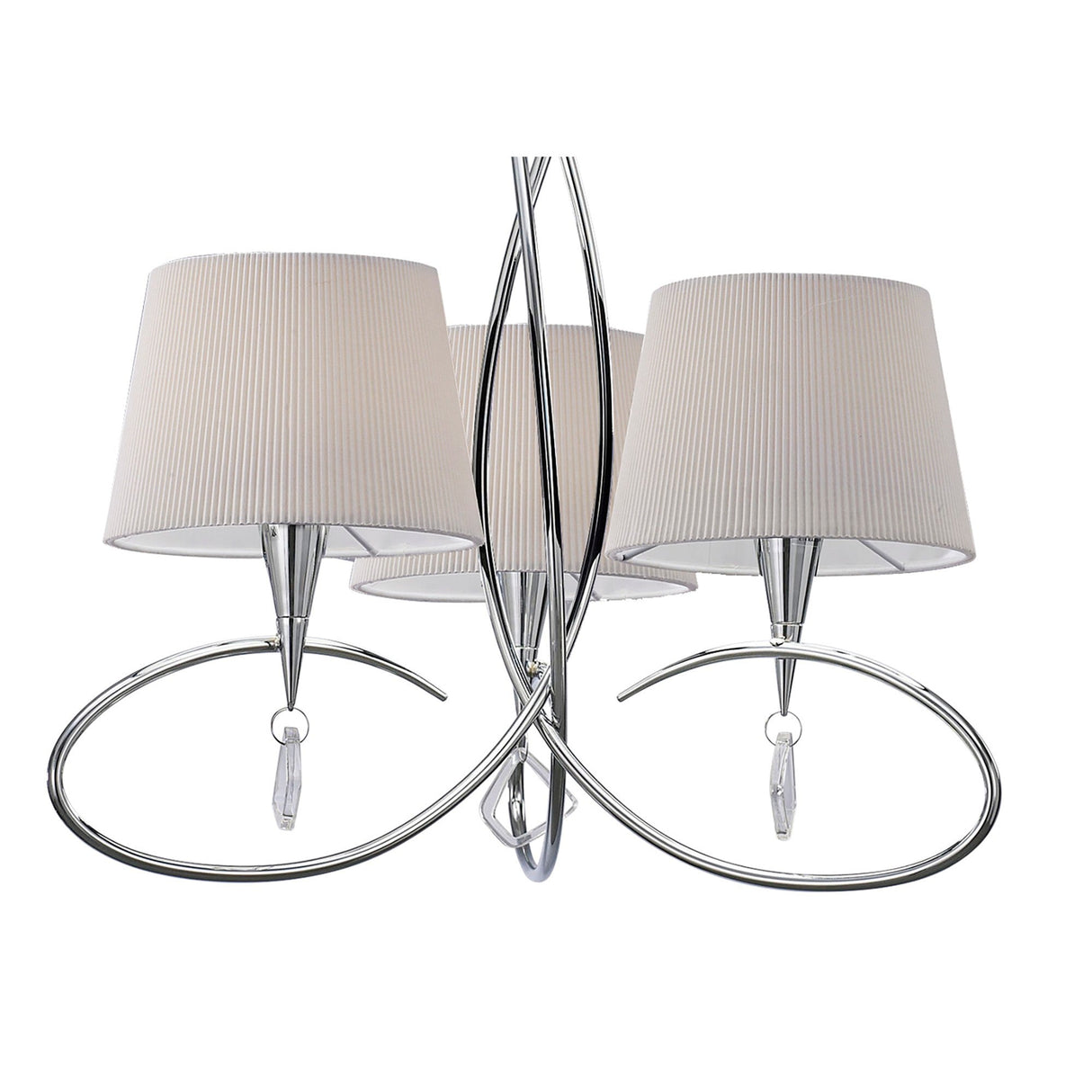 Mara 64cm 3 Light Chandelier - Polished Chrome With White Shades