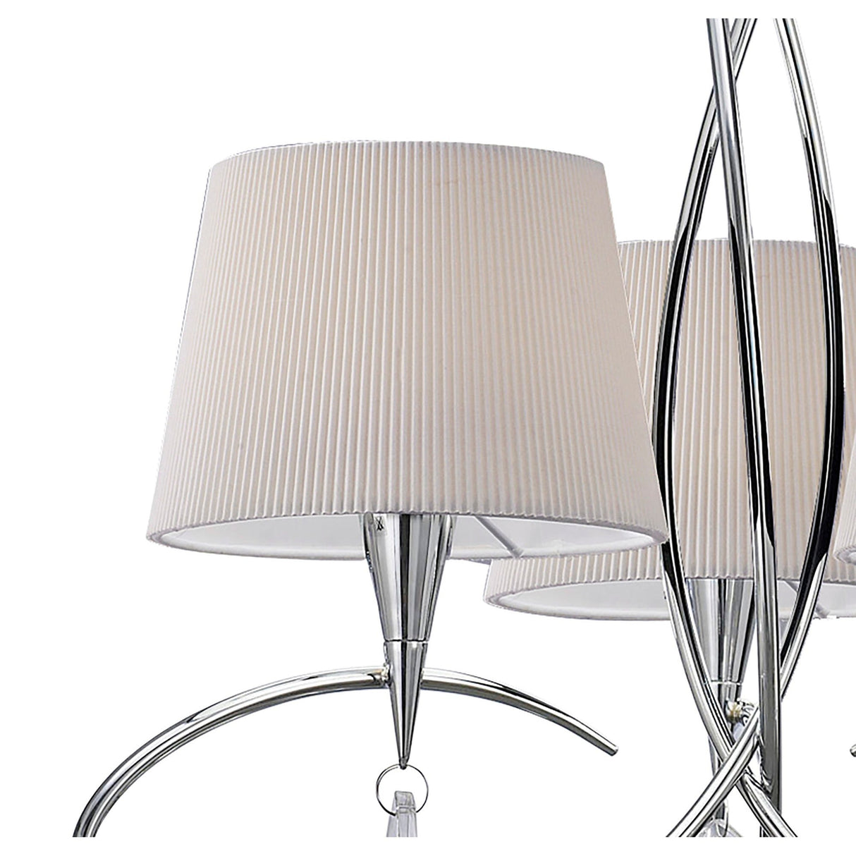 Mara 64cm 3 Light Chandelier - Polished Chrome With White Shades
