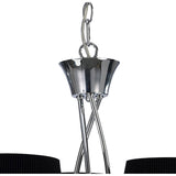 Mara 64cm 3 Light Chandelier - Polished Chrome With Black Shades