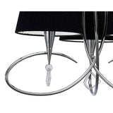 Mara 64cm 3 Light Chandelier - Polished Chrome With Black Shades