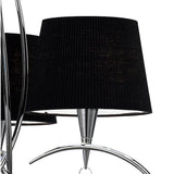 Mara 64cm 3 Light Chandelier - Polished Chrome With Black Shades