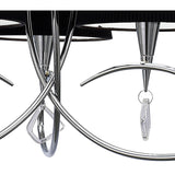 Mara 64cm 3 Light Chandelier - Polished Chrome With Black Shades