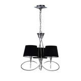 Mara 64cm 3 Light Chandelier - Polished Chrome With Black Shades