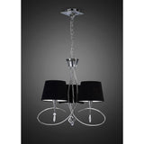 Mara 64cm 3 Light Chandelier - Polished Chrome With Black Shades