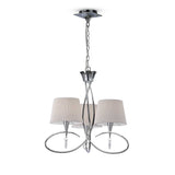 Mara 64cm 3 Light Chandelier - Polished Chrome With White Shades