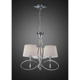 Mara 64cm 3 Light Chandelier - Polished Chrome With White Shades