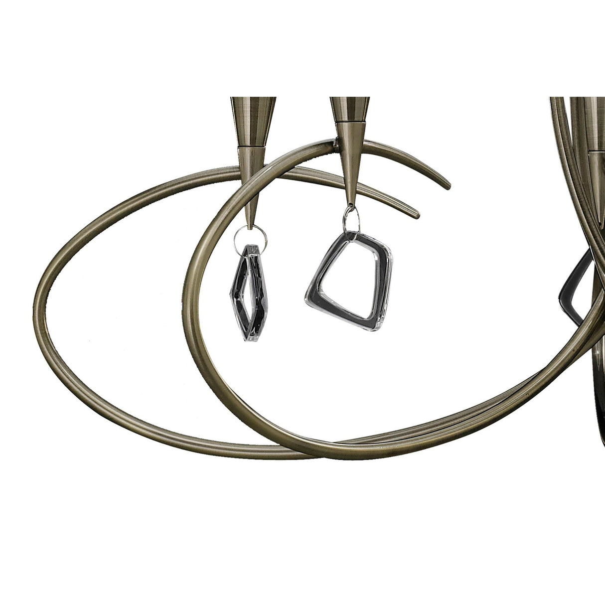 Mara 78cm 5 Light Chandelier - Antique Brass With White Shades