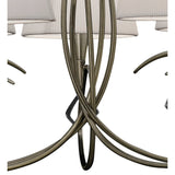 Mara 78cm 5 Light Chandelier - Antique Brass With White Shades