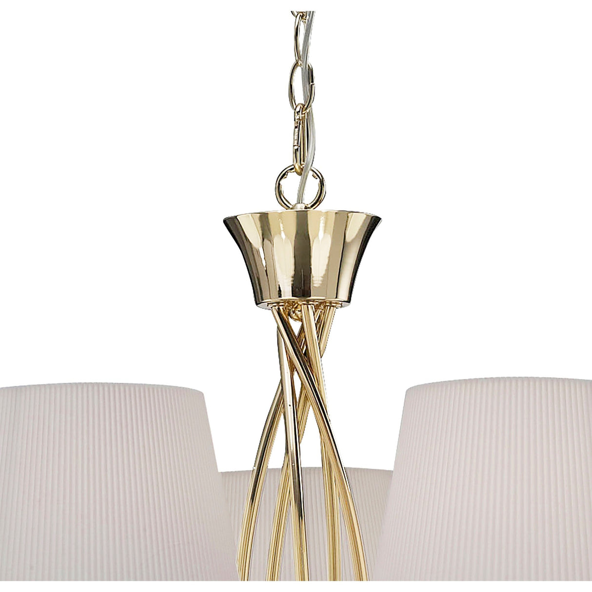 Mara 78cm 5 Light Chandelier - French Gold With White Shades