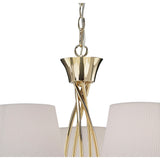 Mara 78cm 5 Light Chandelier - French Gold With White Shades