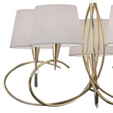 Mara 78cm 5 Light Chandelier - French Gold With White Shades