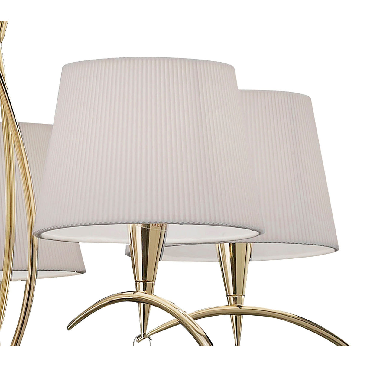 Mara 78cm 5 Light Chandelier - French Gold With White Shades