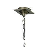 Mara 2 Arm 4 Light Chandelier - Antique Brass With White Shades