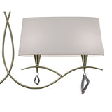 Mara 2 Arm 4 Light Chandelier - Antique Brass With White Shades