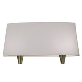 Mara 2 Arm 4 Light Chandelier - Antique Brass With White Shades