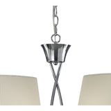 Mara 2 Arm 4 Light Chandelier - Polished Chrome With White Shades