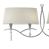 Mara 2 Arm 4 Light Chandelier - Polished Chrome With White Shades