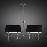 Mara 2 Arm 4 Light Chandelier - Polished Chrome With Black Shades