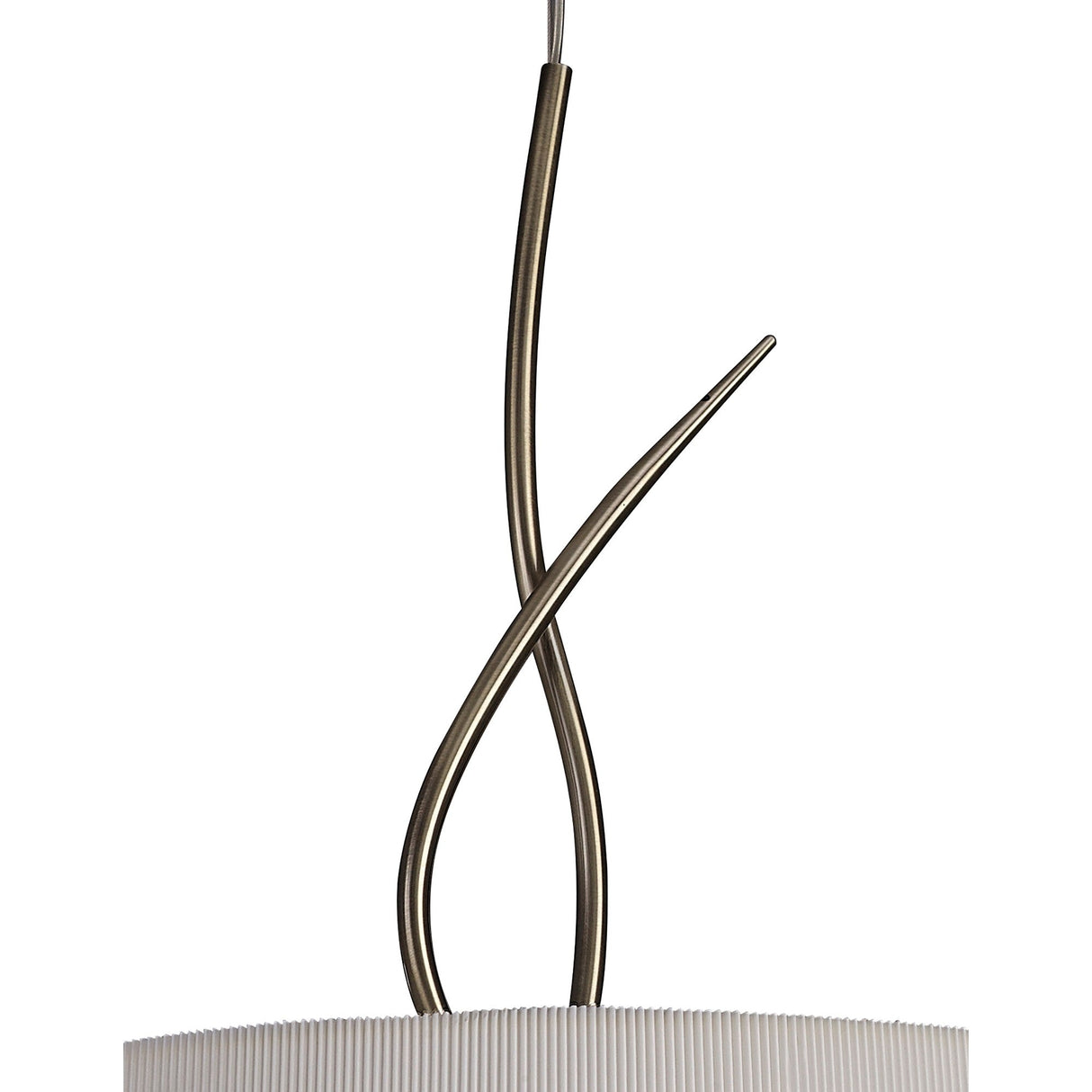 Mara 4 Light Pendant Light – Antique Brass With Ivory White Shade