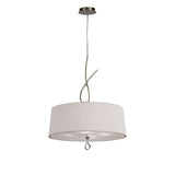Mara 4 Light Pendant Light – Antique Brass With Ivory White Shade