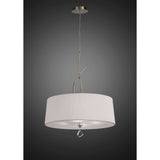 Mara 4 Light Pendant Light – Antique Brass With Ivory White Shade