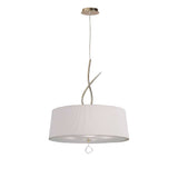 Mara 4 Light Pendant Light – French Gold With Ivory White Shade