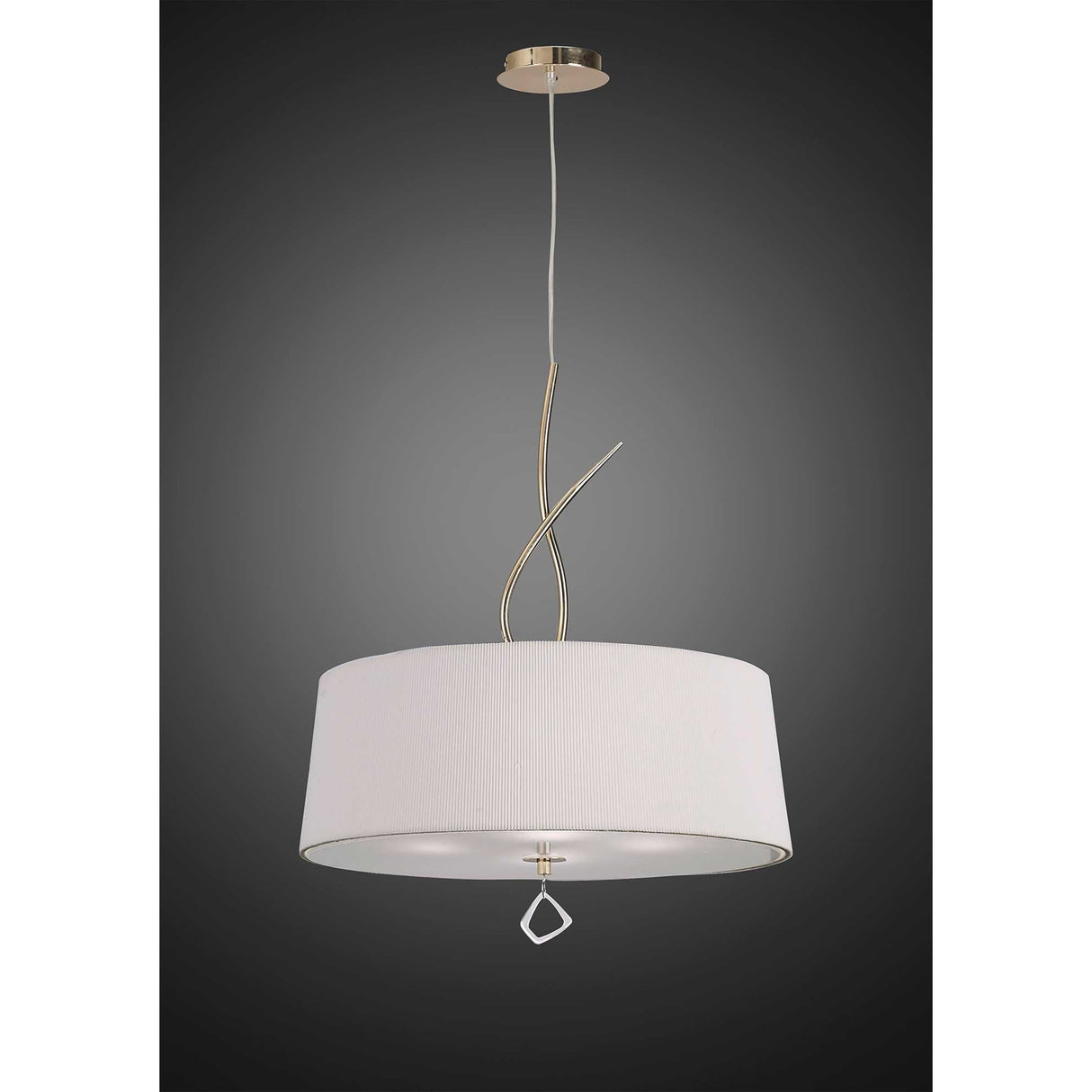 Mara 4 Light Pendant Light – French Gold With Ivory White Shade