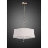 Mara 4 Light Pendant Light – French Gold With Ivory White Shade