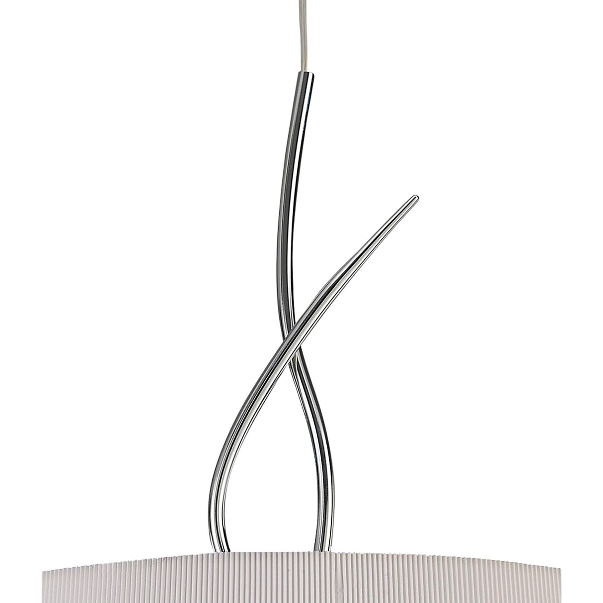 Mara 4 Light Pendant Light – Polished Chrome With Ivory White Shade