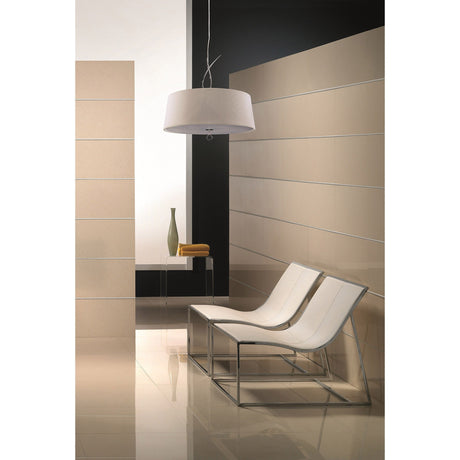 Mara 4 Light Pendant Light – Polished Chrome With Ivory White Shade