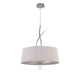 Mara 4 Light Pendant Light – Polished Chrome With Ivory White Shade