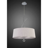 Mara 4 Light Pendant Light – Polished Chrome With Ivory White Shade