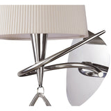 Mara 1 Light Wall Light With Switch - Chrome With Ivory White Shade
