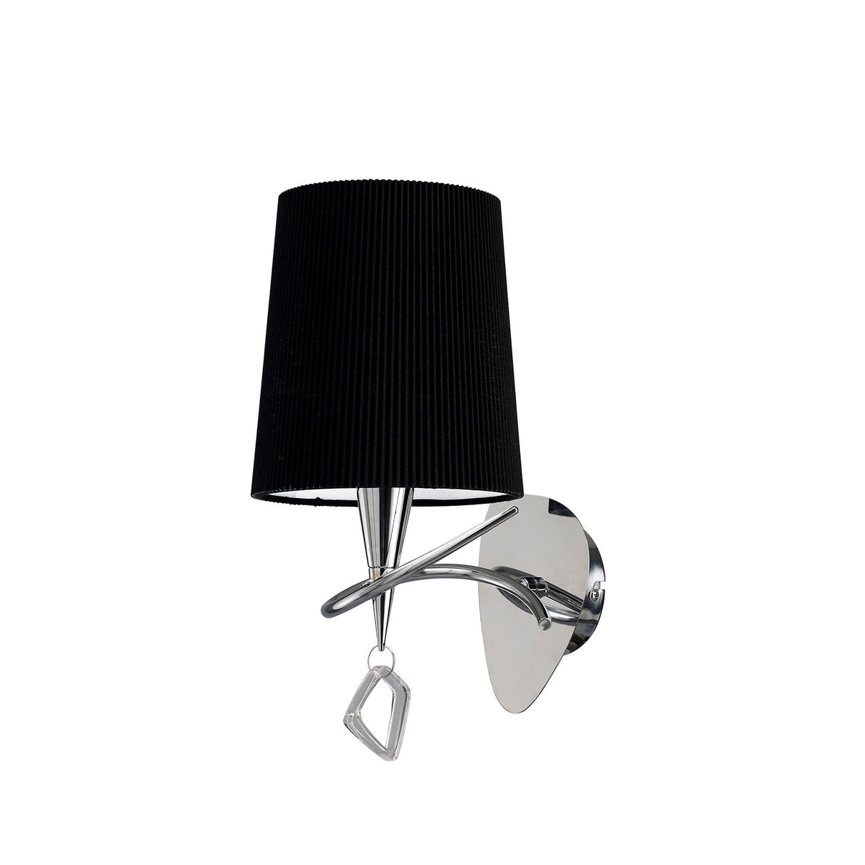 Mara 1 Light Wall Light With Switch - Chrome With Black Shade