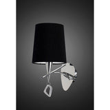 Mara 1 Light Wall Light With Switch - Chrome With Black Shade
