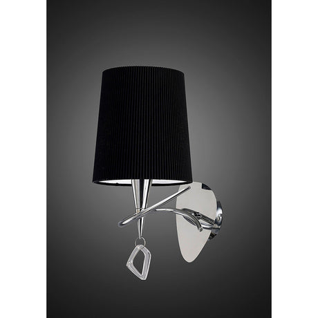 Mara 1 Light Wall Light With Switch - Chrome With Black Shade