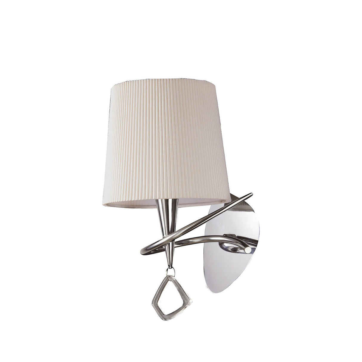 Mara 1 Light Wall Light With Switch - Chrome With Ivory White Shade