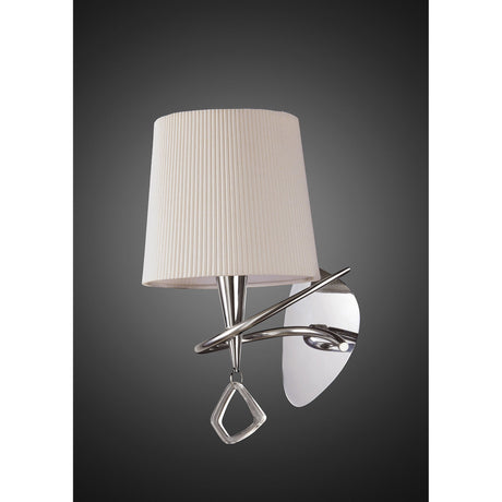 Mara 1 Light Wall Light With Switch - Chrome With Ivory White Shade