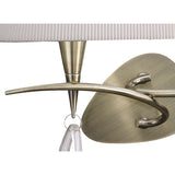Mara 2 Light Wall Light With Switch - Brass With White Shade