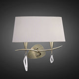 Mara 2 Light Wall Light With Switch - Brass With White Shade