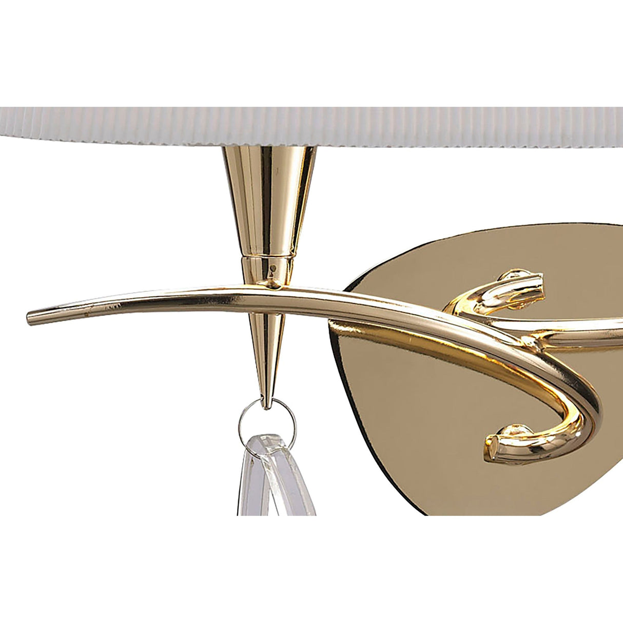 Mara 2 Light Wall Light With Switch - Gold With Ivory White Shade