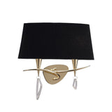 Mara 2 Light Wall Light With Switch - Gold With Black Shade