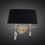 Mara 2 Light Wall Light With Switch - Gold With Black Shade