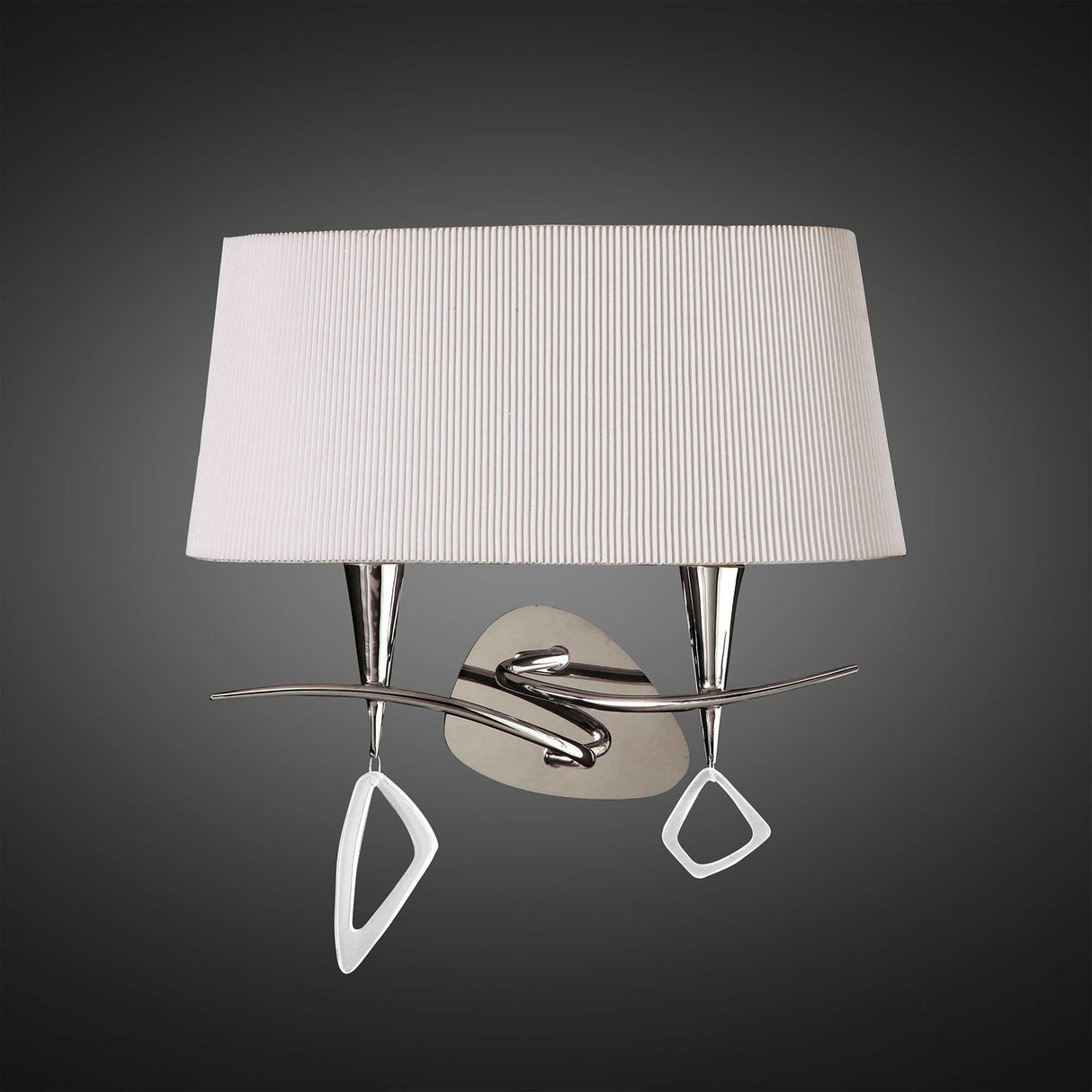 Mara 2 Light Wall Light With Switch - Chrome With Ivory White Shade
